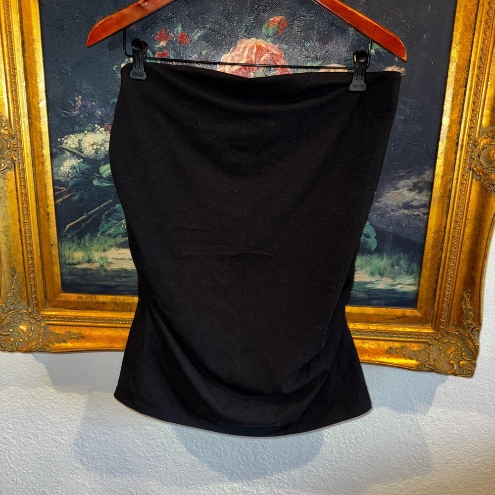 The Nines by Hatch Black Strapless Ruched Casual Maternity Tube Top Size XL
